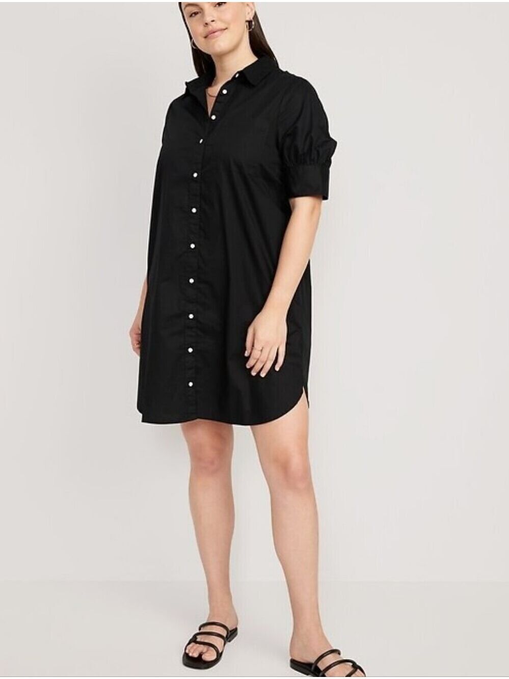 2X • Old Navy • Black Button-Front Shirt Dress